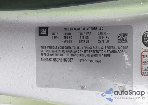 2015 Cadillac Ats Luxury z USA, uszkodzony, nr VIN 1G6AB1R39F0109067